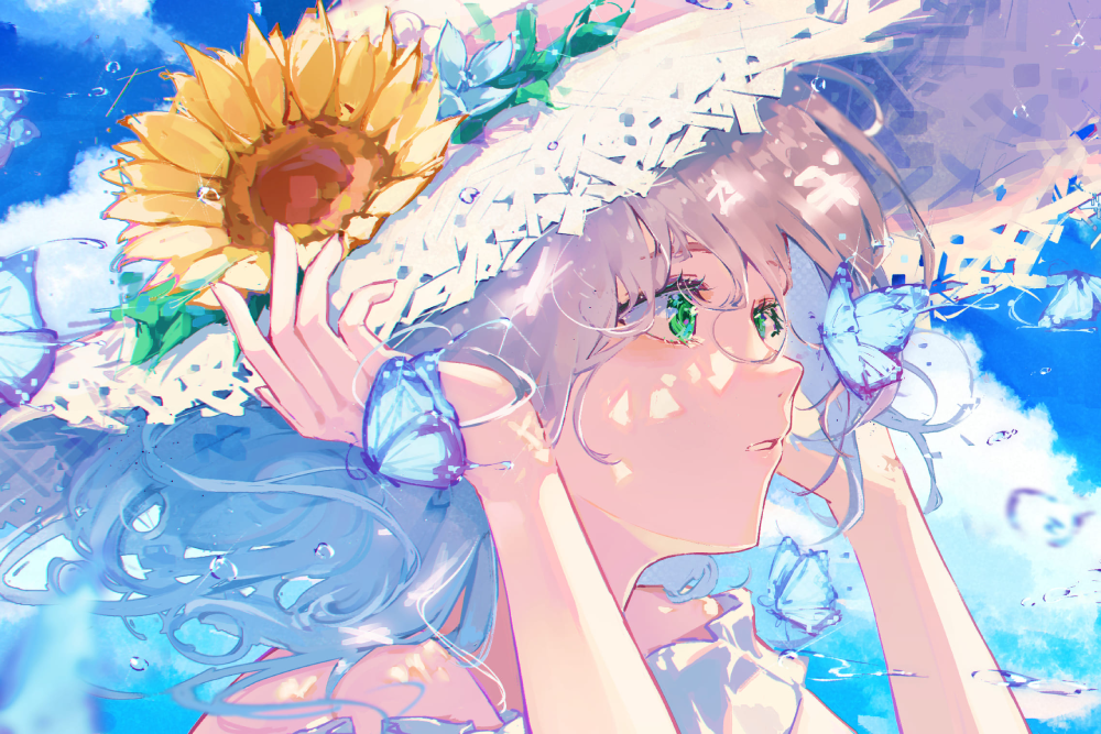 hình anime hoa hướng dương nhẹ nhàng