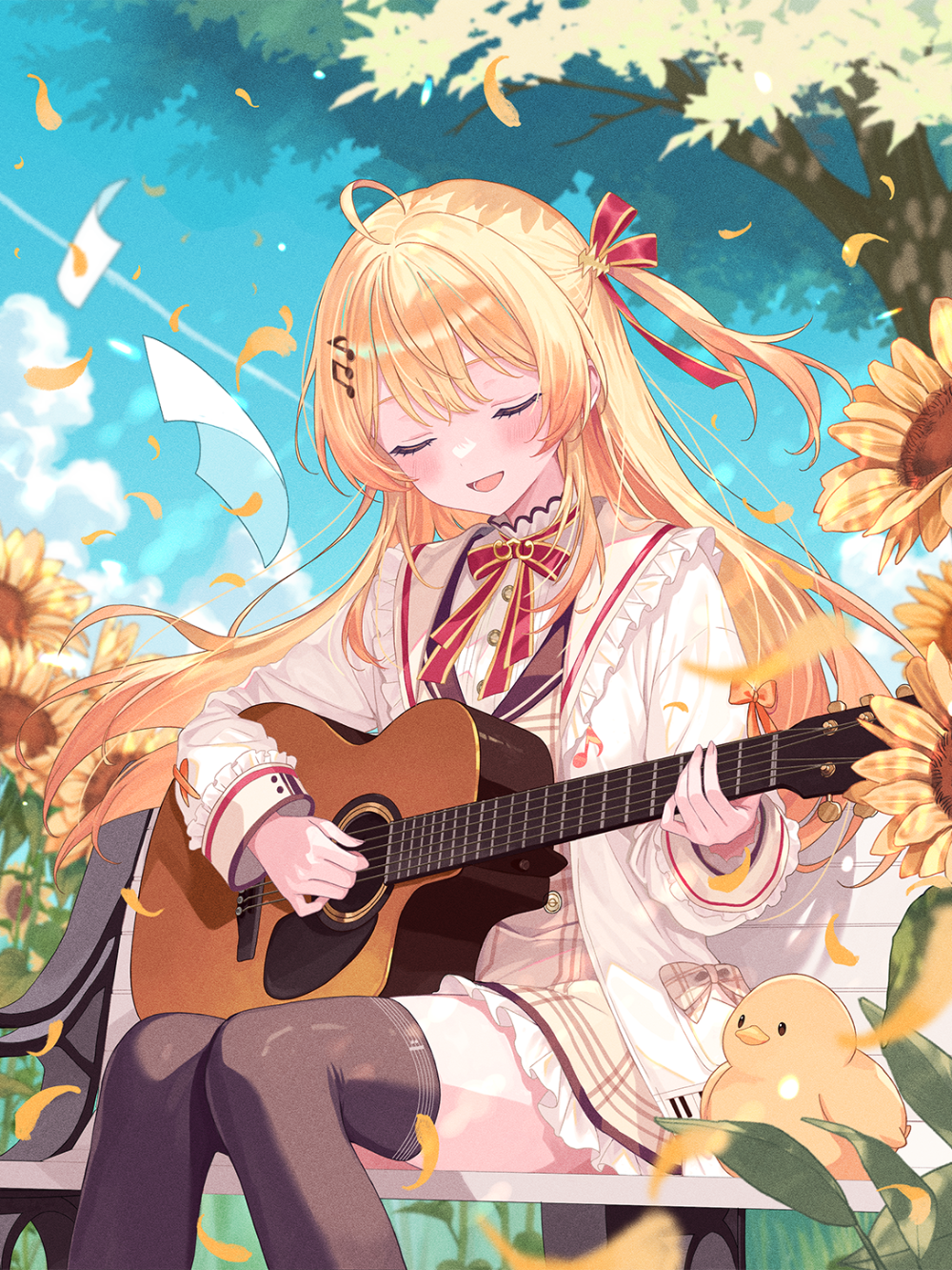 hình ảnh hoa hướng dương anime lung linh