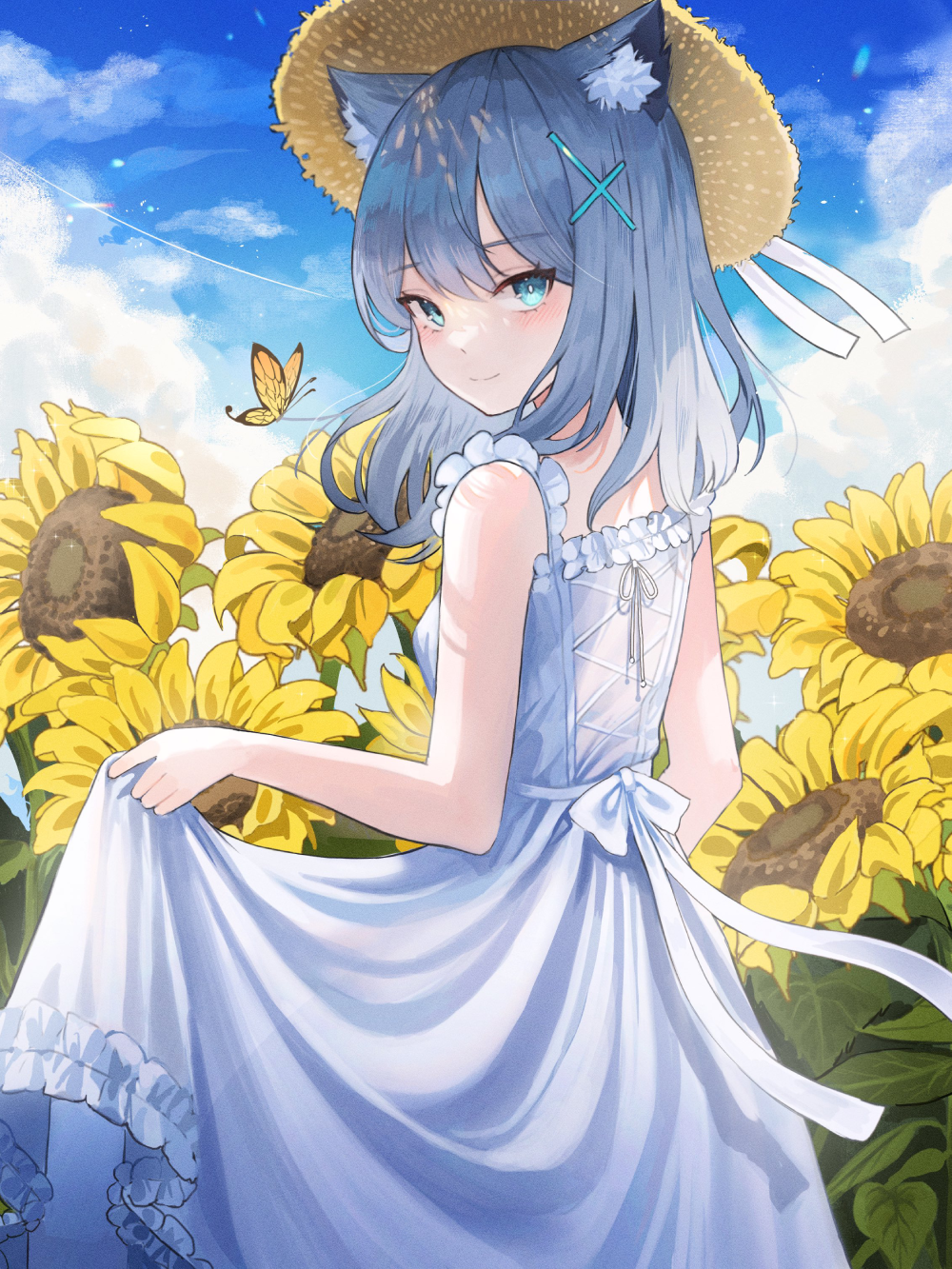 ảnh anime hoa hướng dương lãng mạn