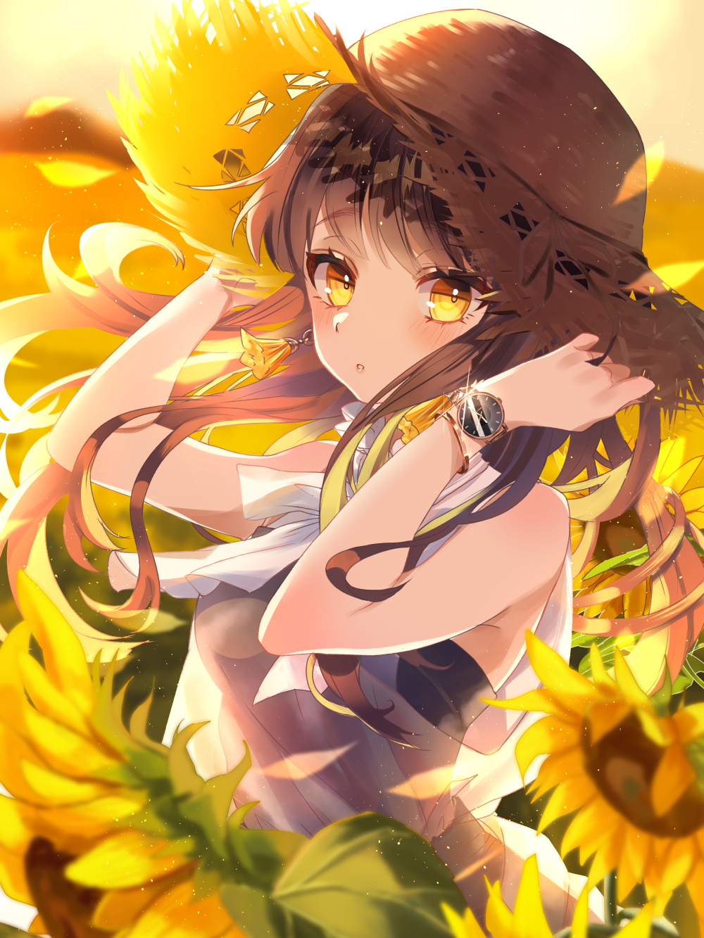 ảnh anime hoa hướng dương nhẹ nhàng