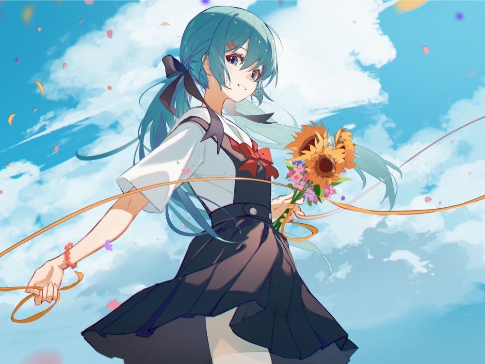 hình hướng dương dưới trời xanh