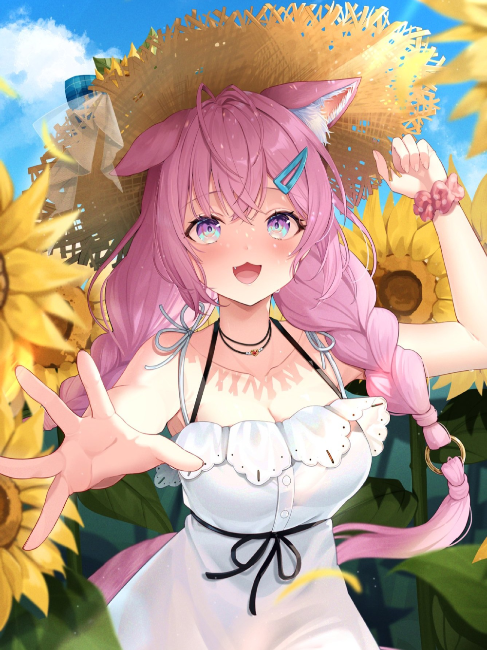 anime hoa hướng dương đầy sức sống