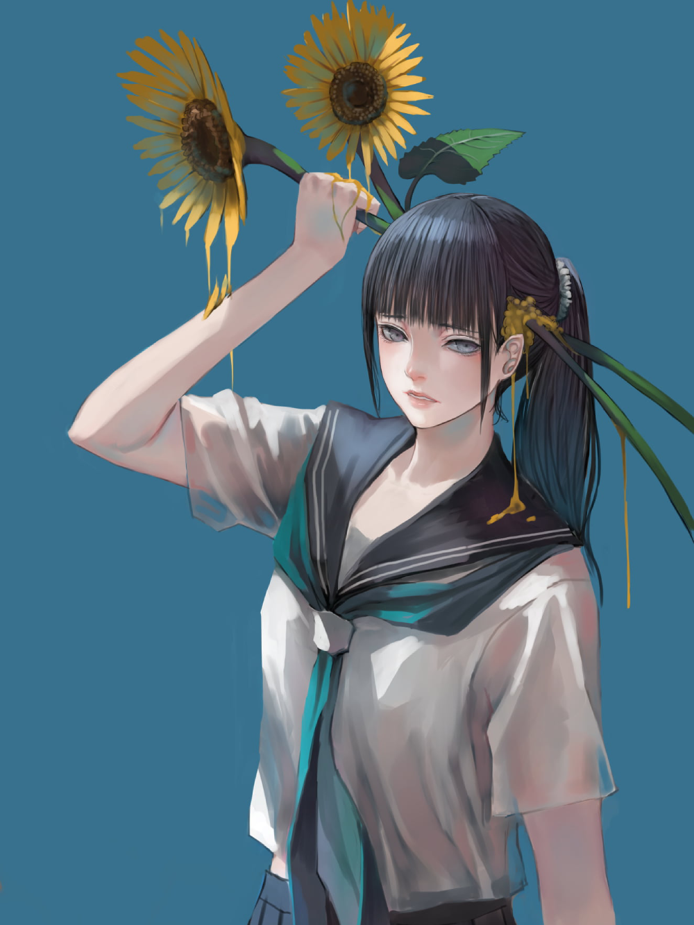 hình ảnh hoa hướng dương anime nghệ thuật