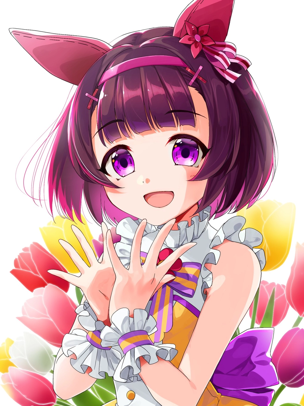 ảnh hoa tulip anime nền trắng