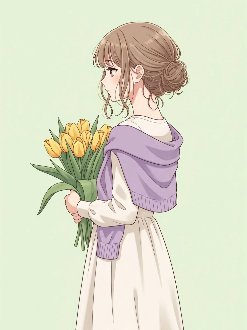 hình ảnh hoa tulip anime nền sáng