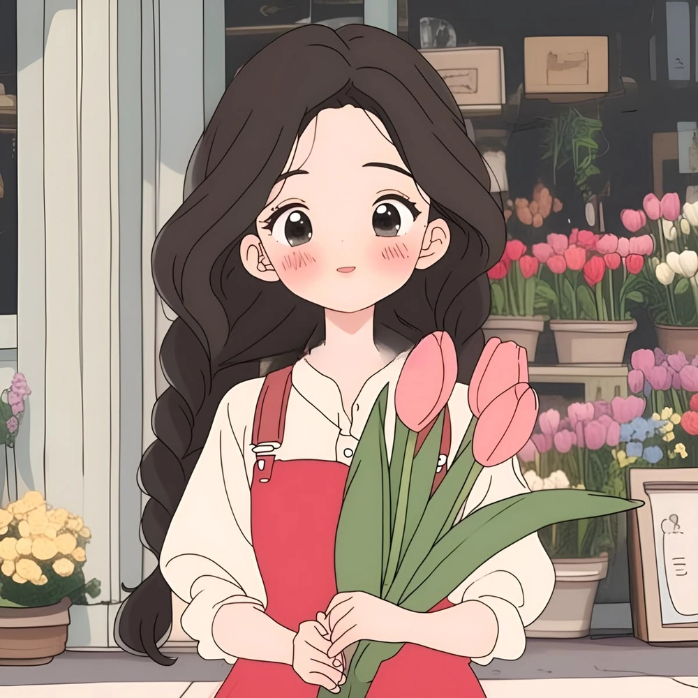 hoa tulip anime nhiều màu