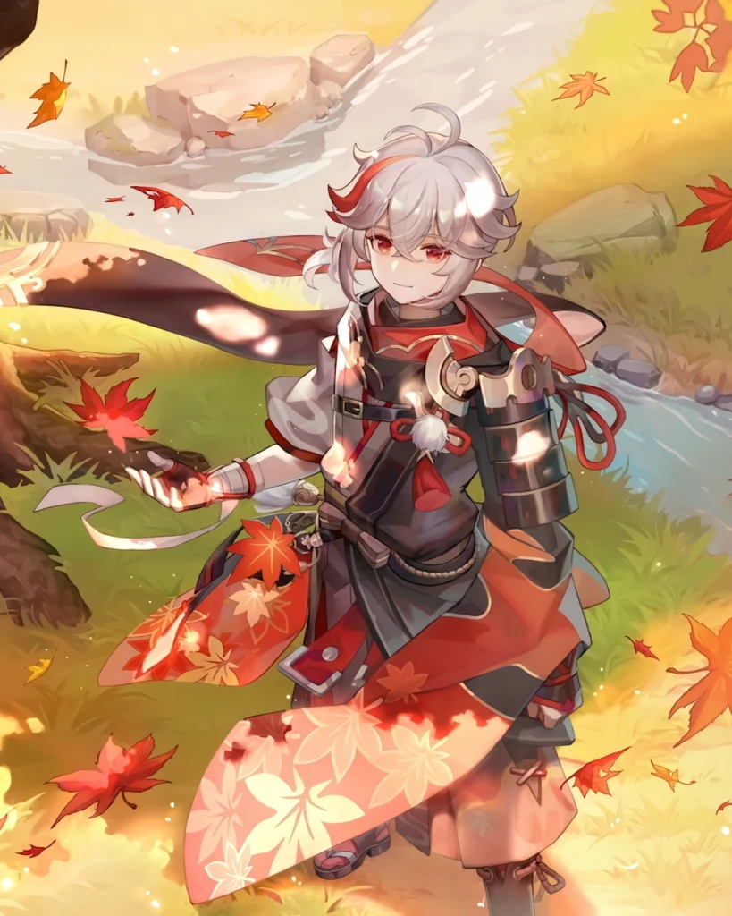 ảnh kaedehara kazuha màu pastel