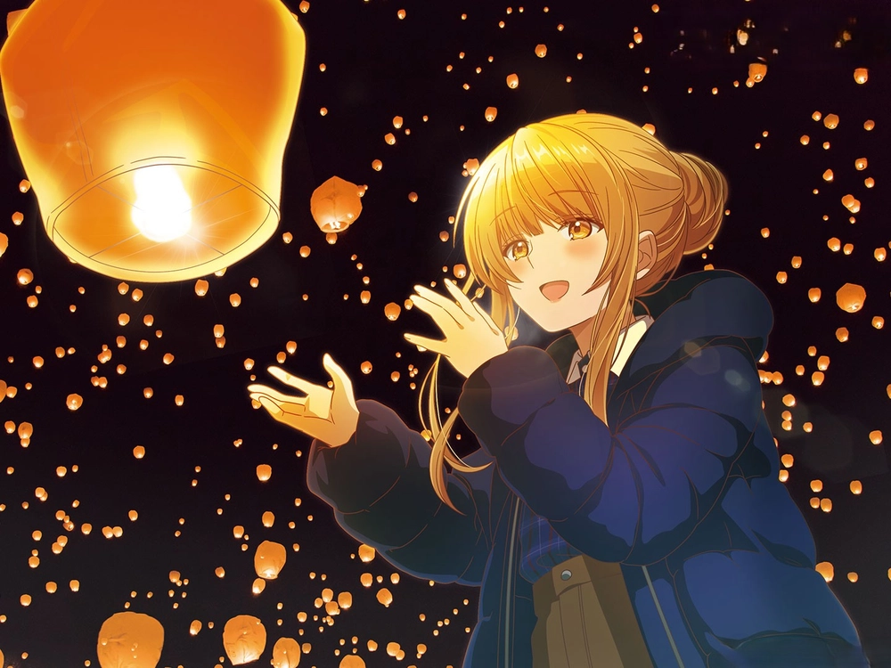 Ảnh Shiina Mahiru anime đang cười