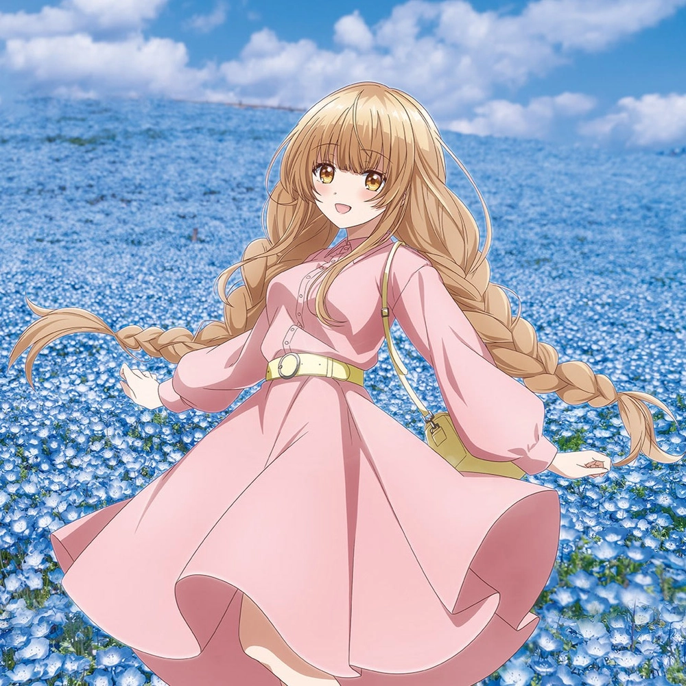 Hình Mahiru Shiina ngắm hoa