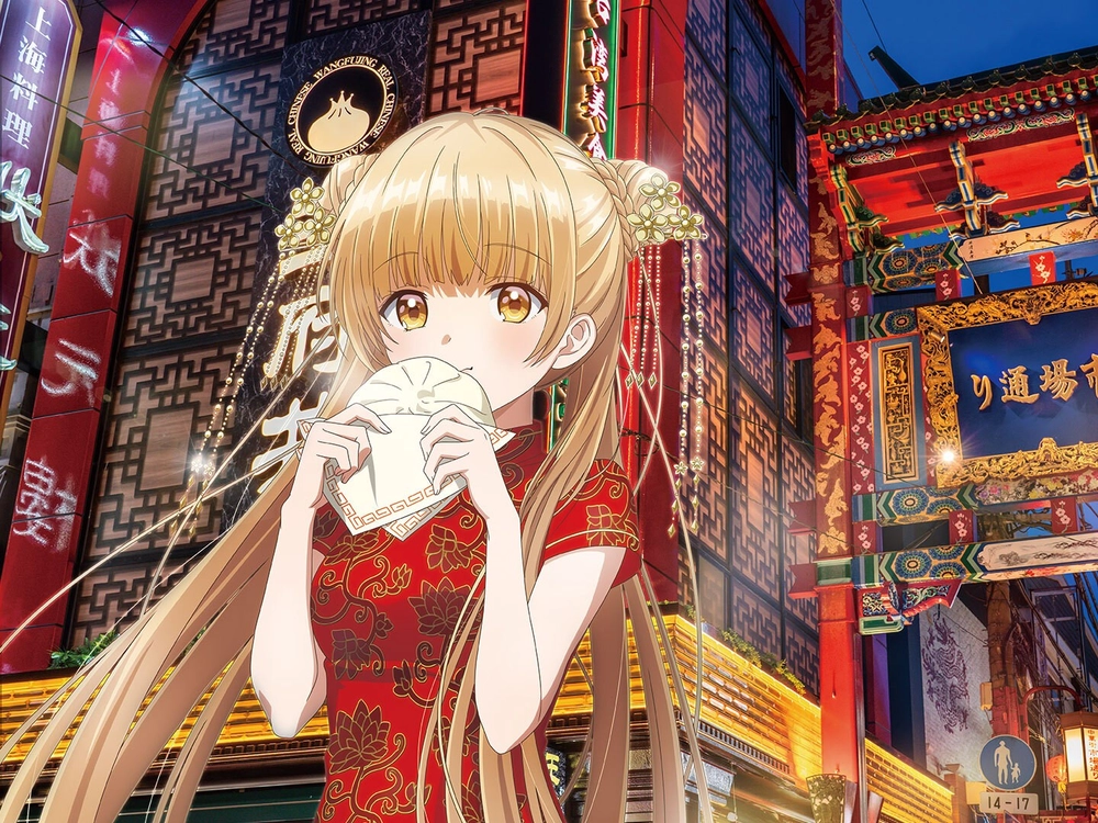 Ảnh Shiina Mahiru đi dạo trên phố cổ