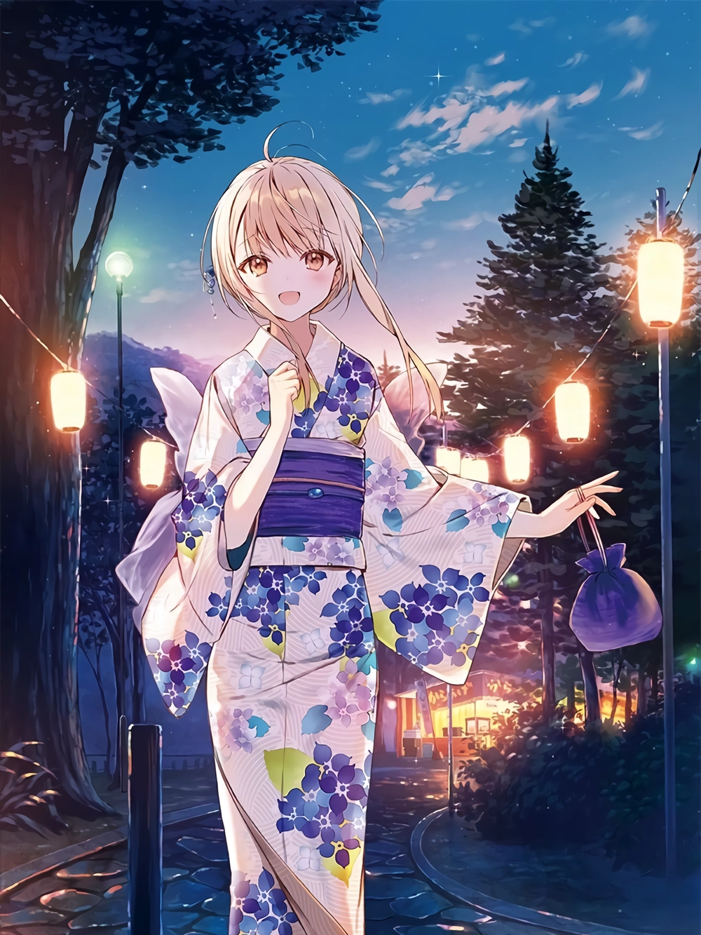 Hình Mahiru Shiina dưới trời đêm