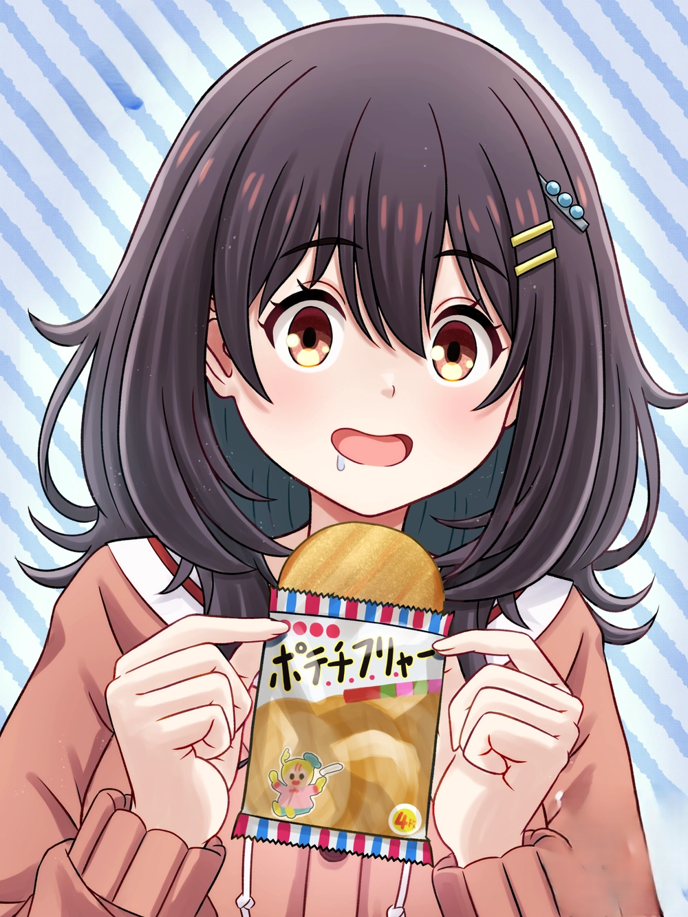 hình ảnh mako kawai thưởng thức món ăn