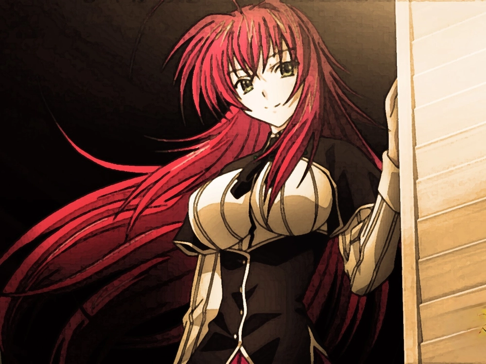 rias gremory anime biểu cảm mỉm cười