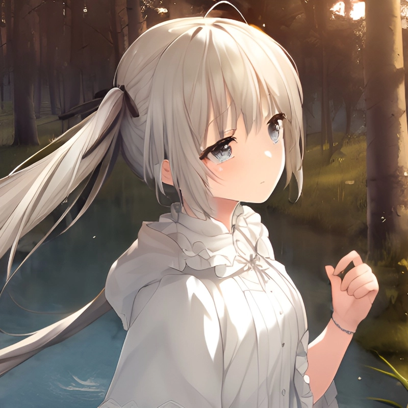 ảnh anime yosuga no sora sora váy trắng
