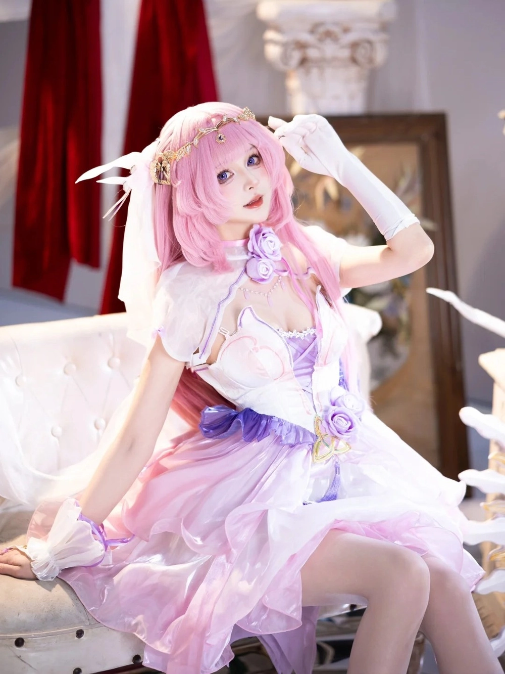 Hình ảnh elysia honkai cosplay lung linh
