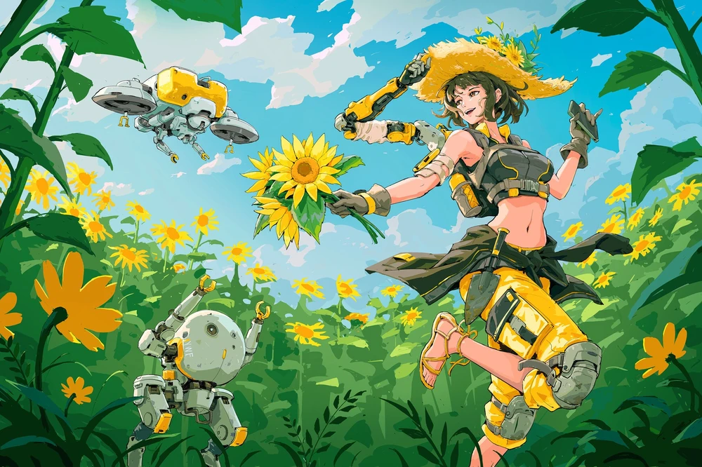 hoa hướng dương anime 3