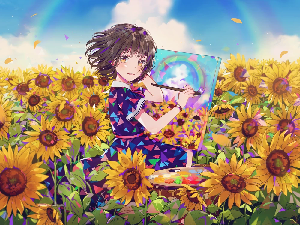 hoa hướng dương anime