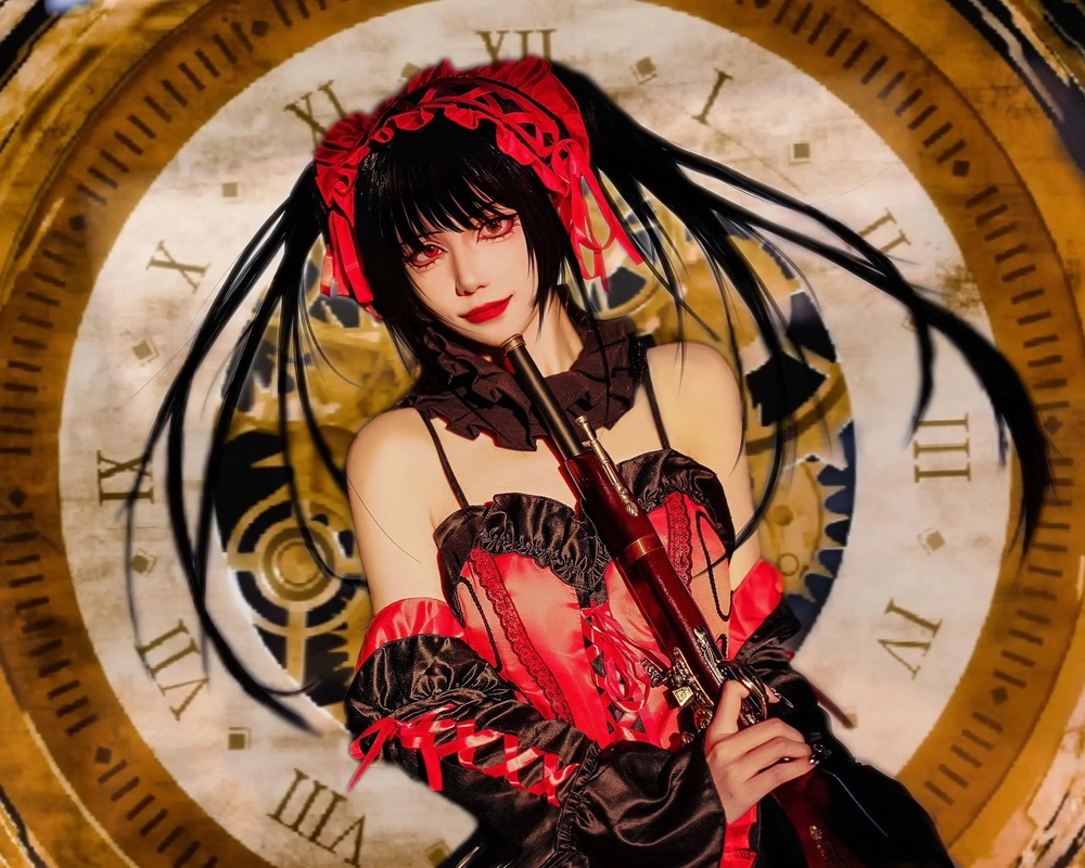 Ảnh Kurumi cosplay trang phục đen đỏ