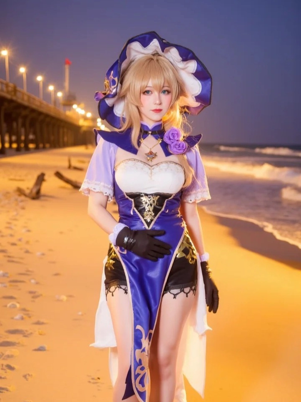 Lisa cosplay Genshin Impact full bộ trang phục