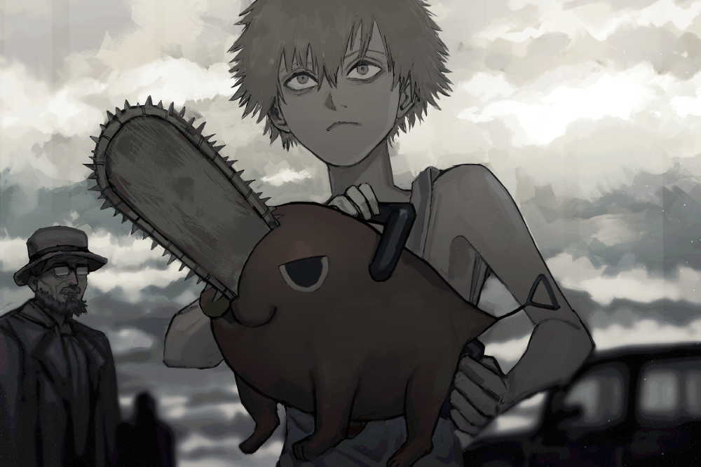 ảnh denji bên cạnh pochita