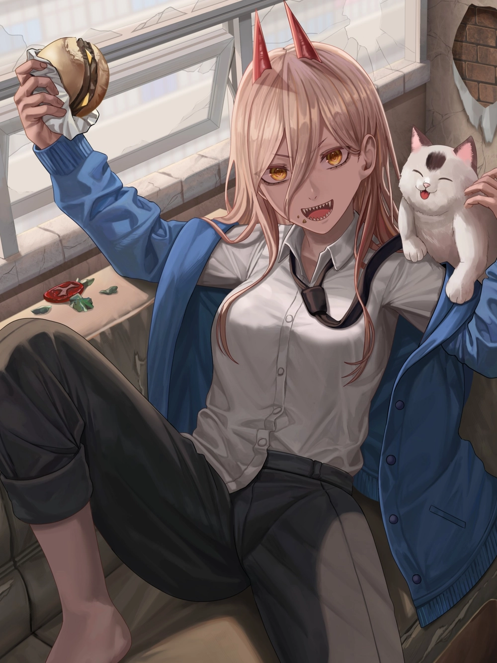 hình anime chainsaw man power girl