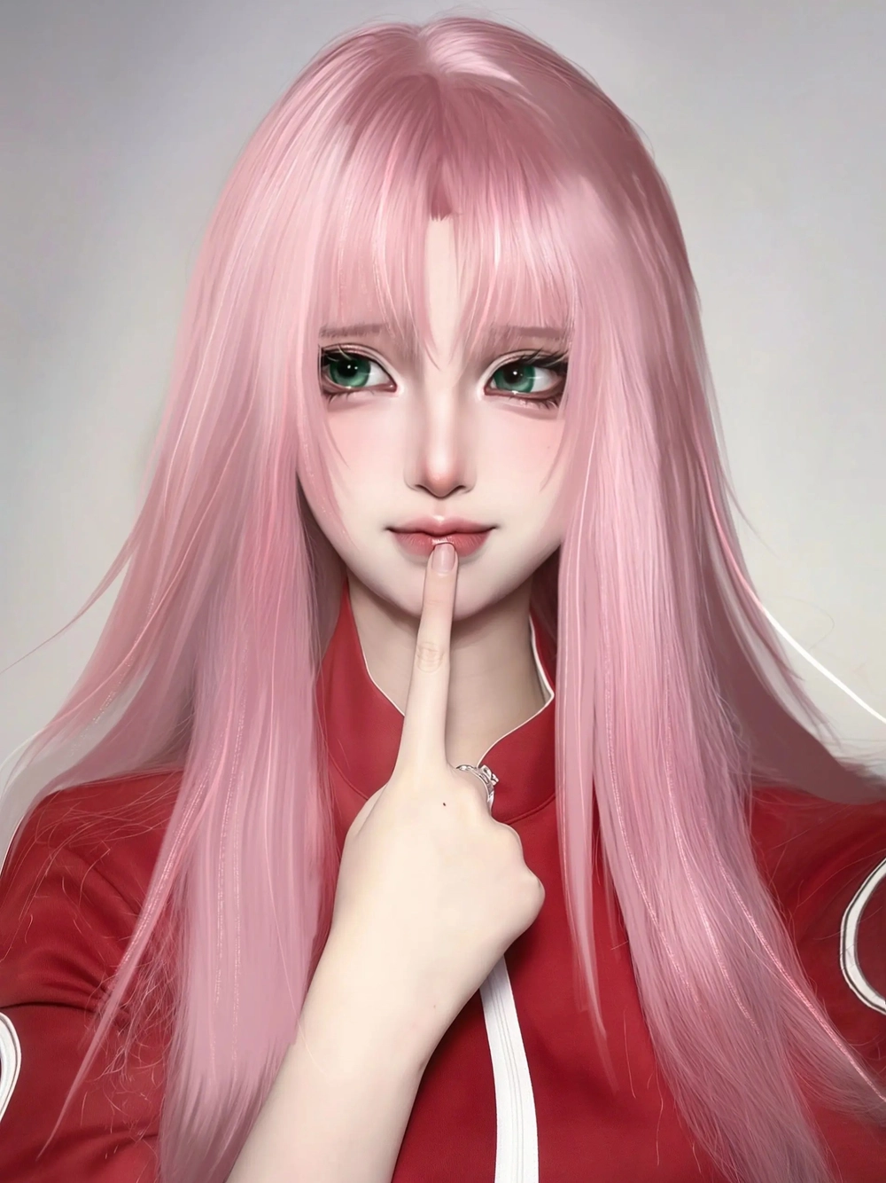 hình cosplay sakura haruno tóc hồng cực đẹp