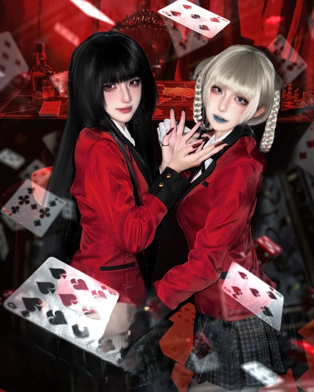 hình Yumeko Jabami cosplay với mái tóc dài đen