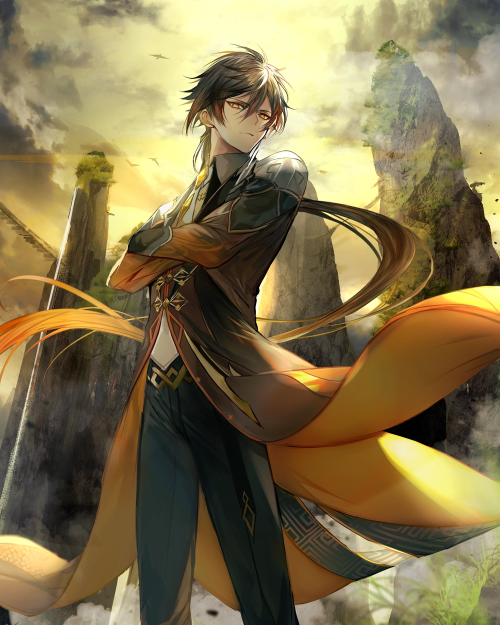 hình zhongli genshin impact thần thái ngầu