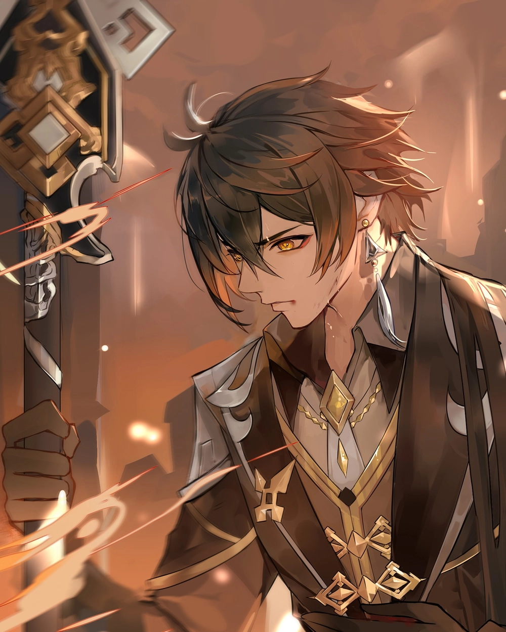 zhongli genshin impact chibi cute