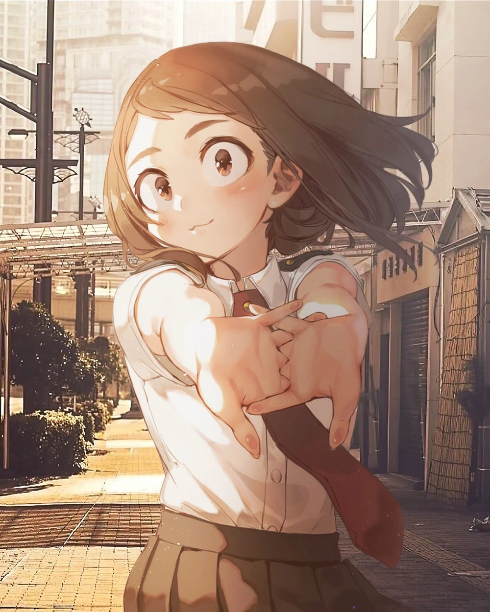 ảnh ochako anime cười tươi