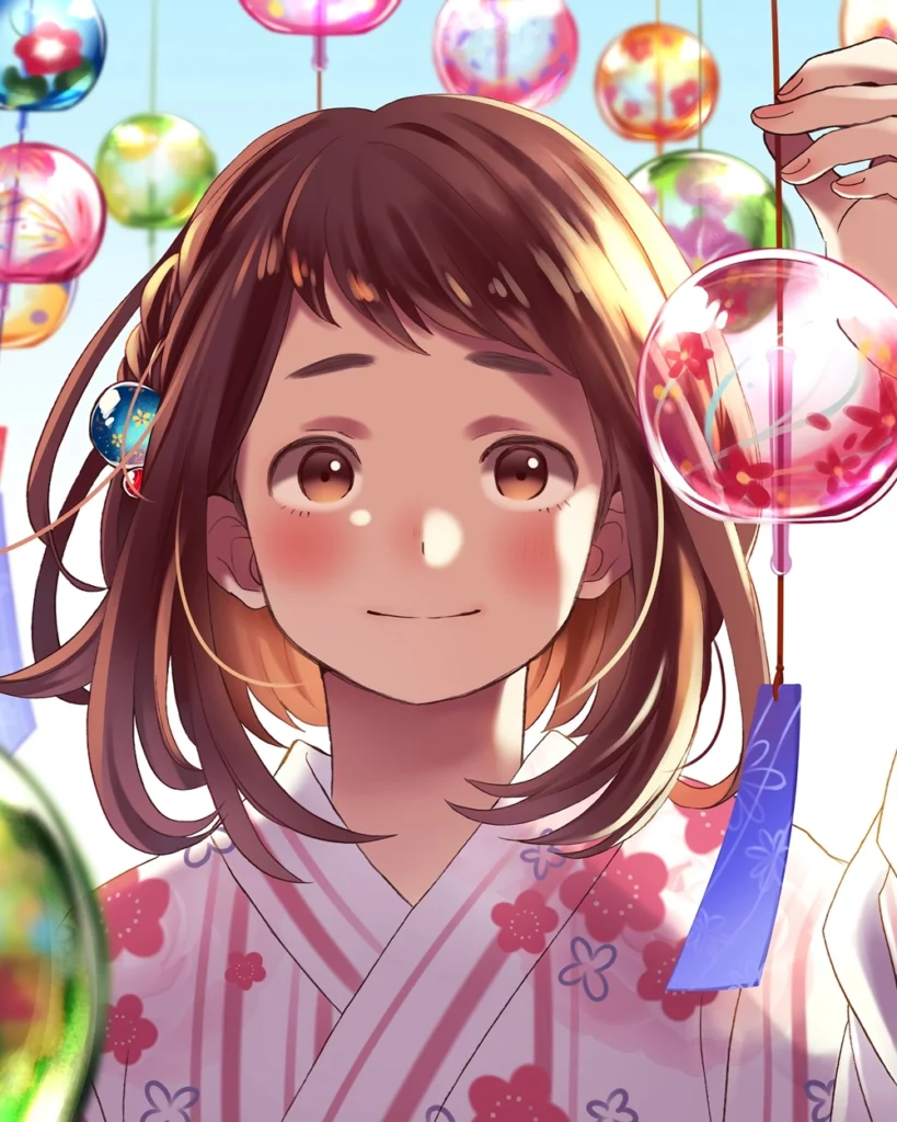 hình uraraka ochako biểu cảm vui