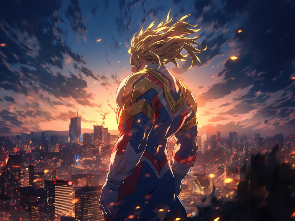 all might tạo dáng oai phong