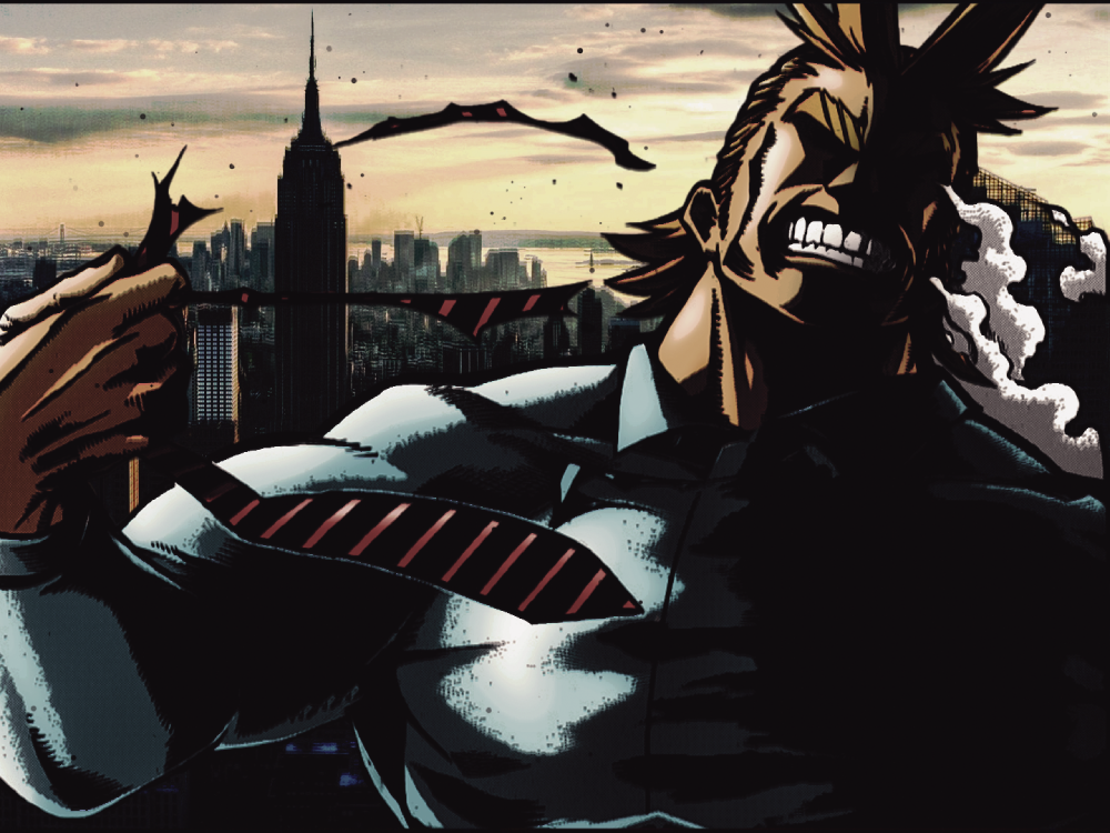 ảnh all might trong tư thế anh hùng