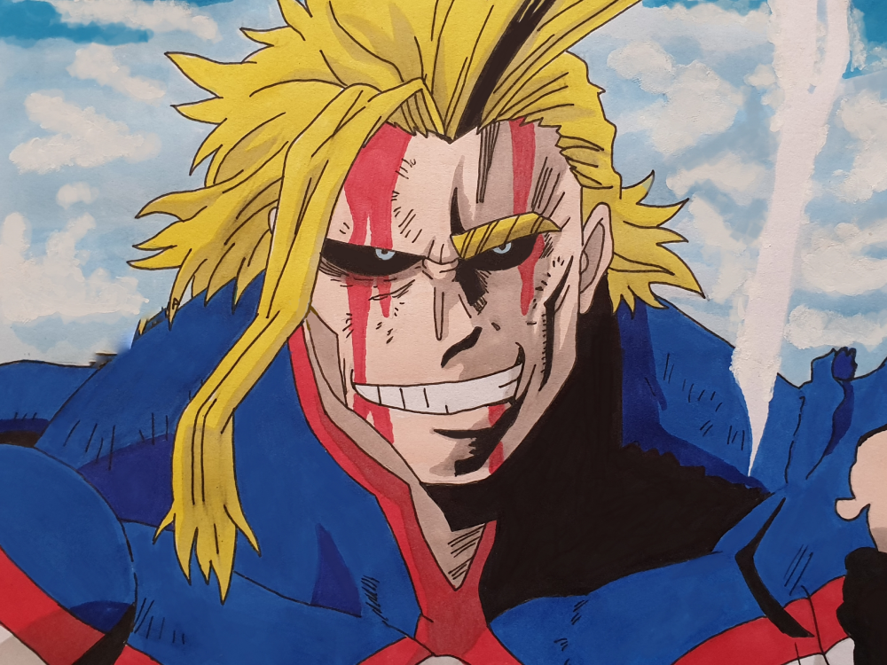 ảnh all might đang chiến đấu