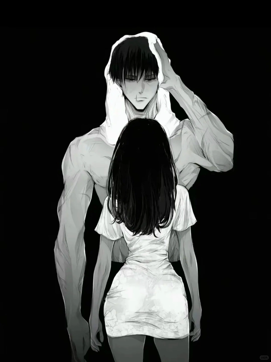 ảnh anime cặp đôi đen trắng