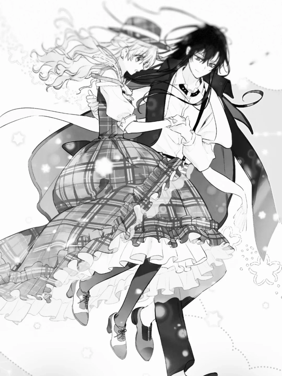 ảnh anime cặp đôi trắng đen ngầu