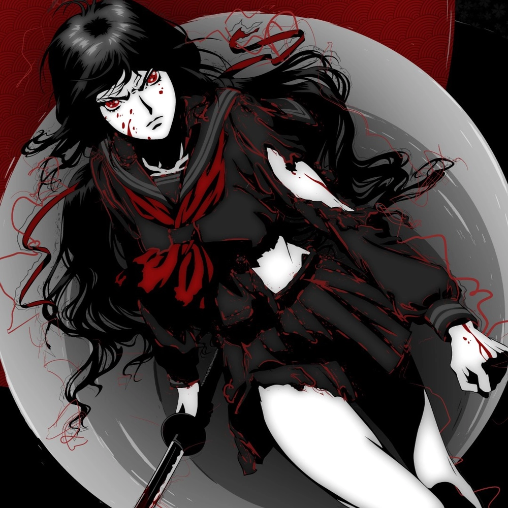 ảnh anime màu đen cho nữ