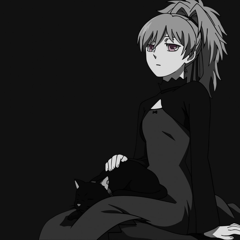 ảnh anime màu đen 4k