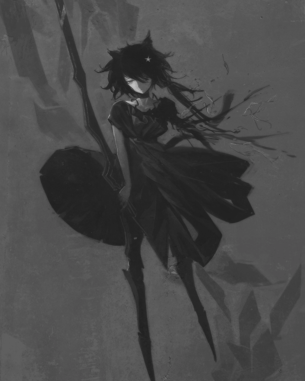 ảnh anime màu đen thần bí