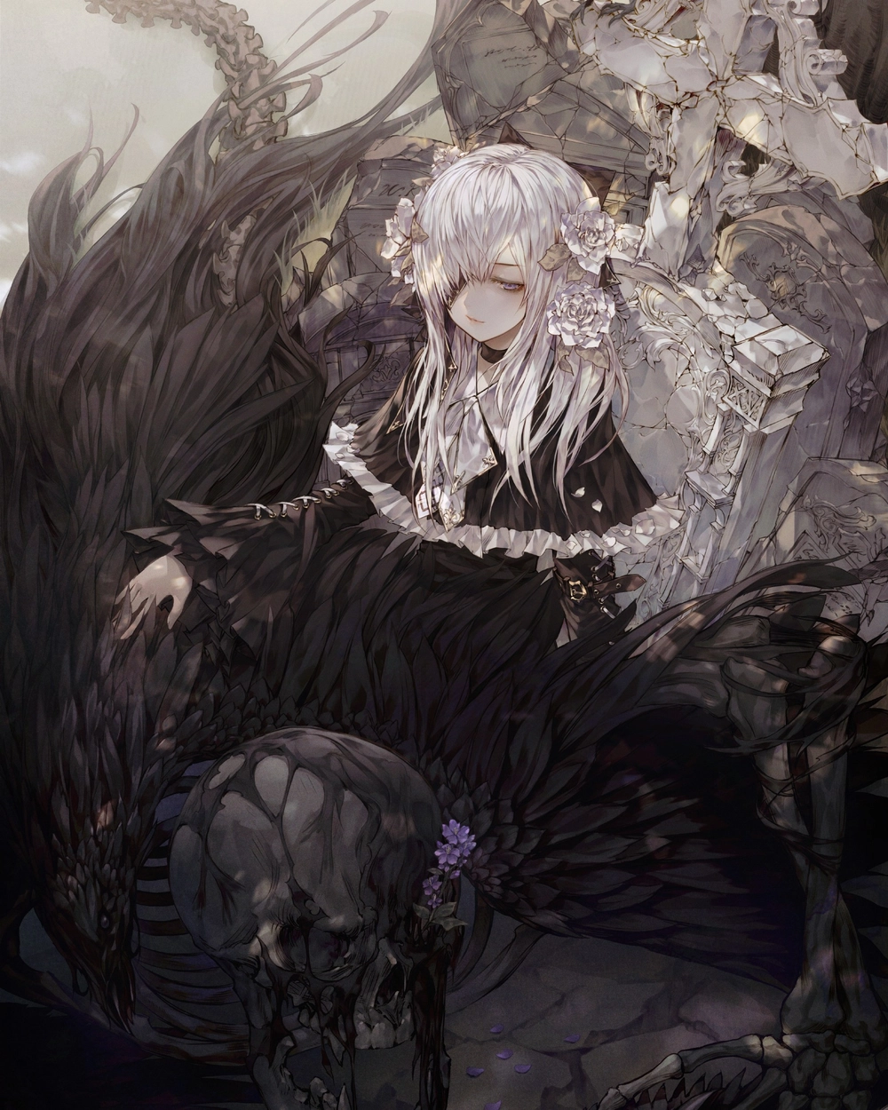 ảnh anime màu đen ngầu