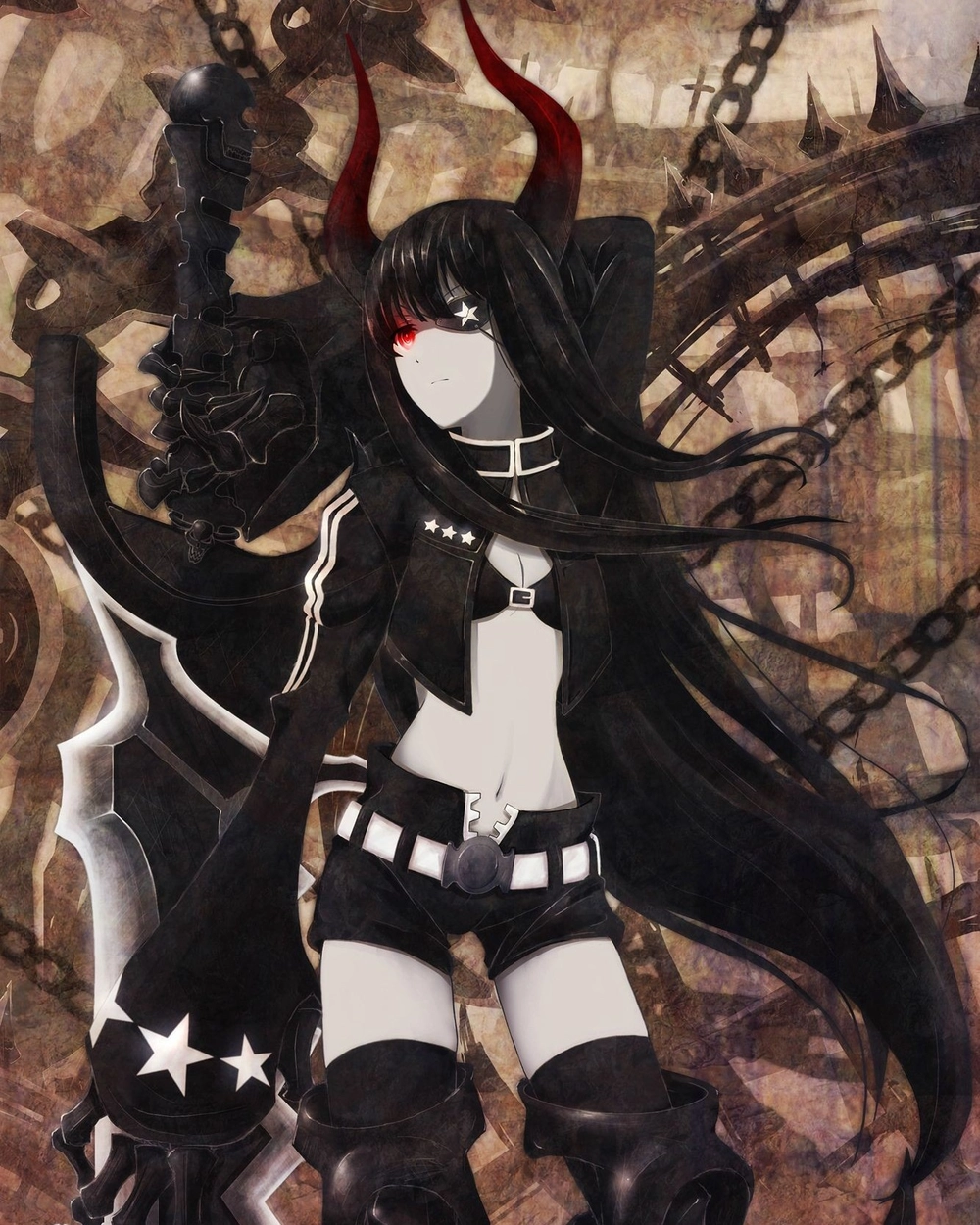 ảnh anime màu đen girl