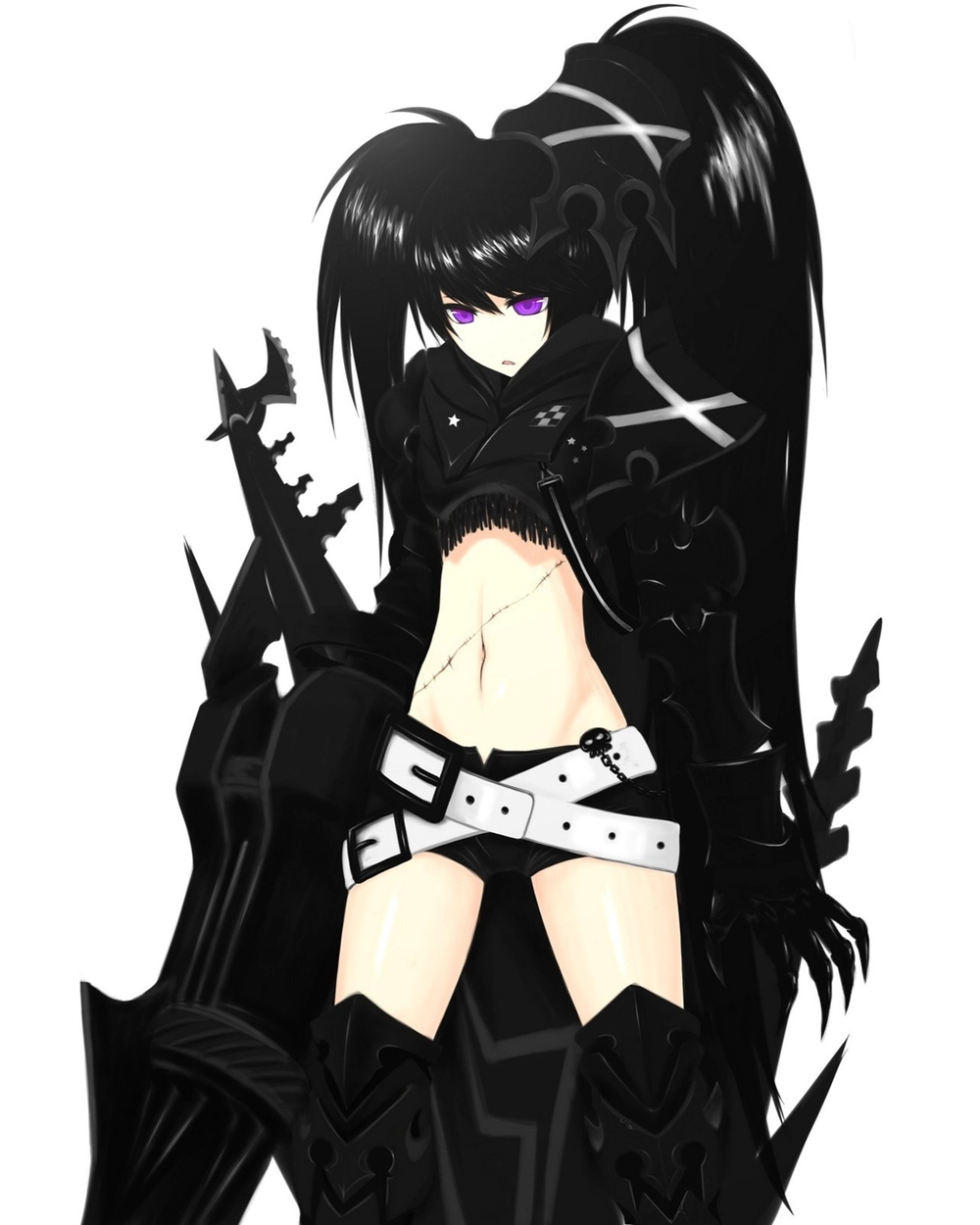 ảnh anime màu đen tóc dài