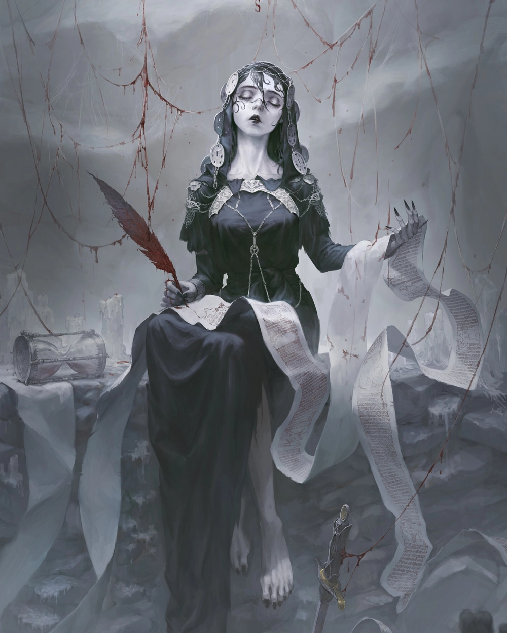 ảnh anime màu đen cực buồn