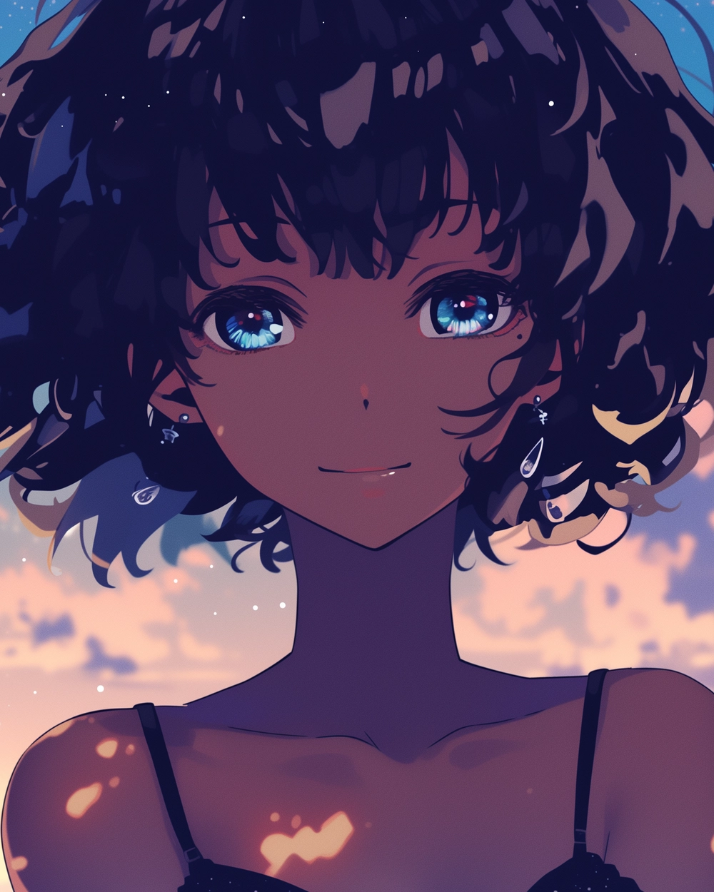 ảnh anime màu đen dễ thương