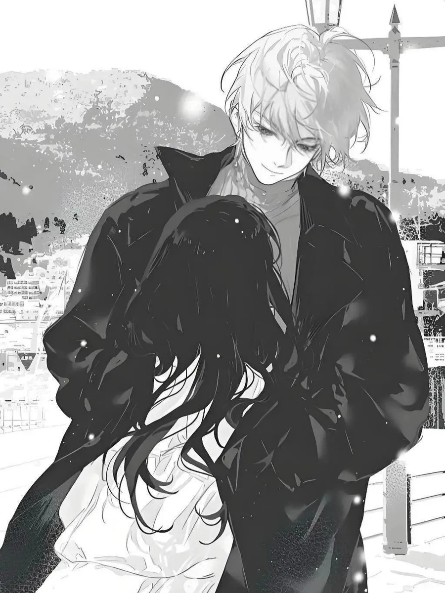 ảnh đôi anime đen trắng chill