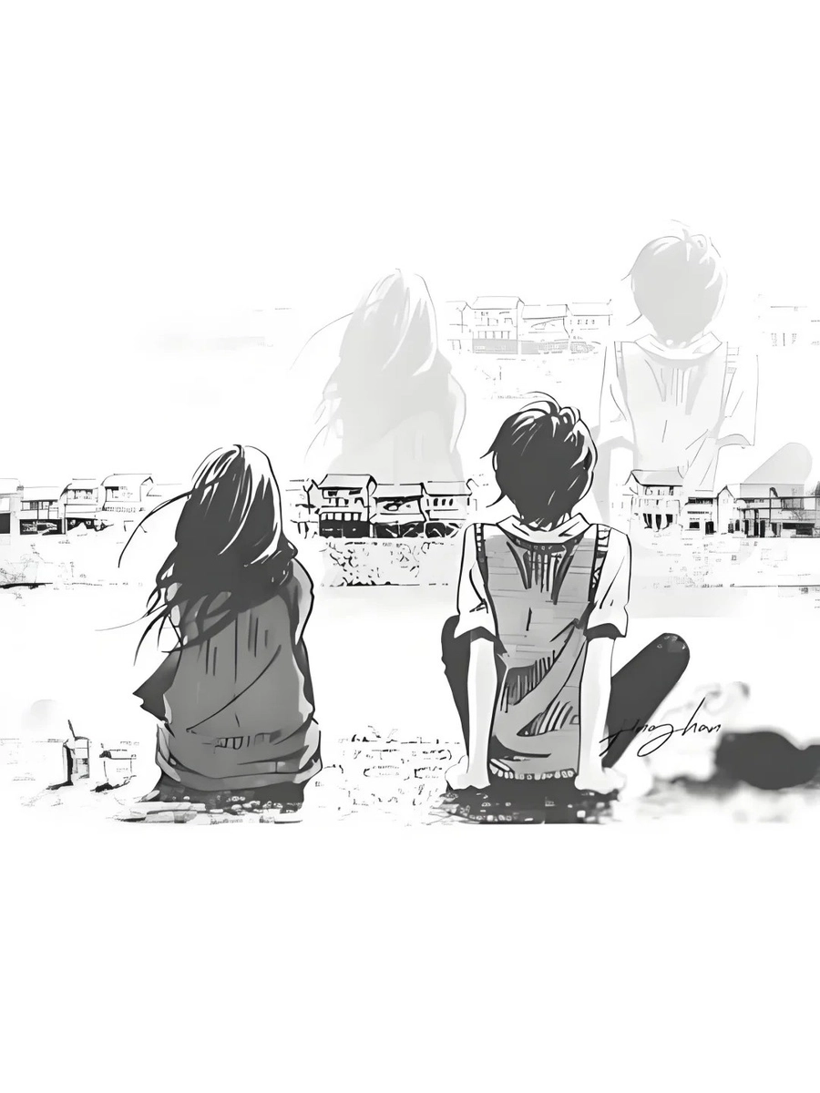 ảnh trắng đen anime buồn đẹp