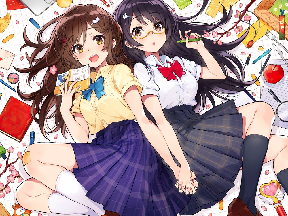 anime cặp đôi đang nắm tay