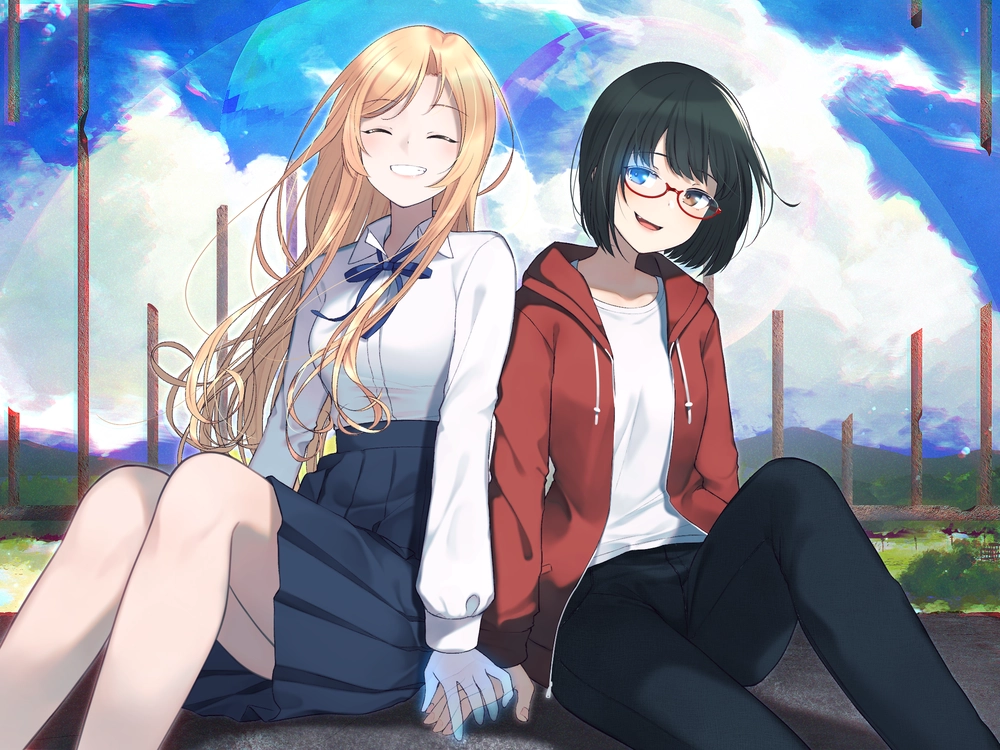 cặp đôi anime nắm tay nhau