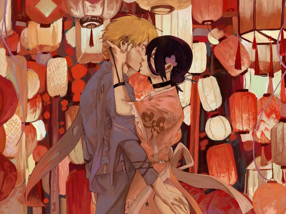 hình ảnh denji và reze chainsaw man