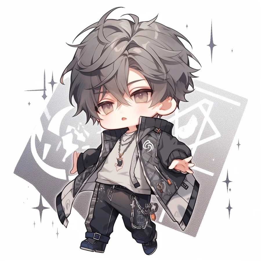 hình anime nam chibi mặt ngầu